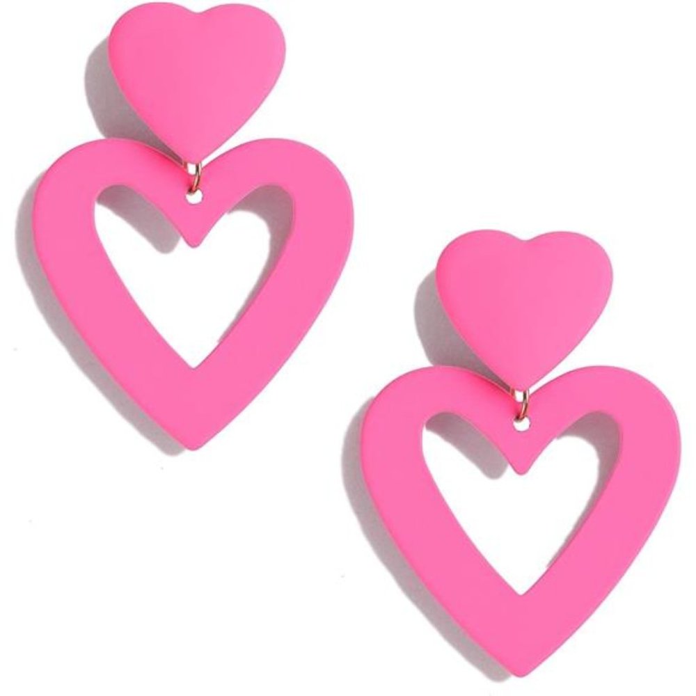 New Double Heart Earrings Dangling For Women Love Valentine's Day Mother's Gift